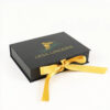 Black Lingerie Gift Box with Satin Lining and Ribbon Tie