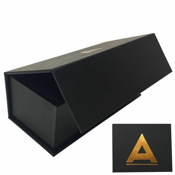 Custom Black Hair Serum Rigid Gift Box with Foam Insert