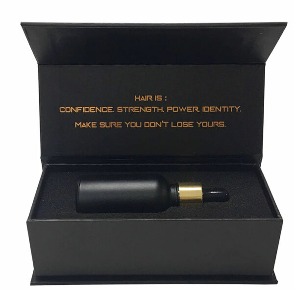 Custom Black Hair Serum Rigid Gift Box with Foam Insert