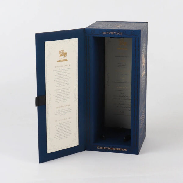 Custom Luxury Book-Style Wine Gift Box with Gold Foil Logo