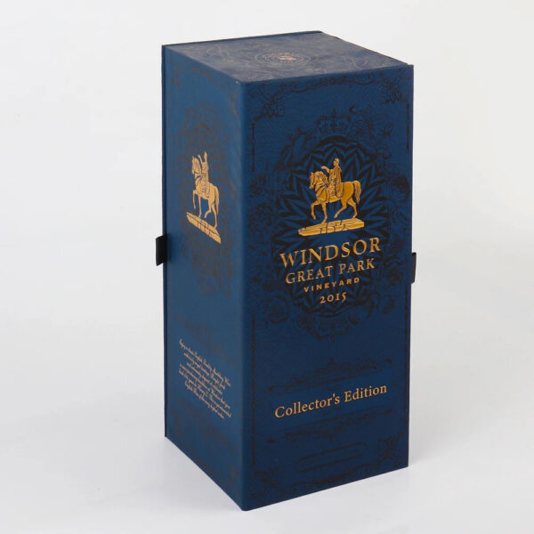 Custom Luxury Book-Style Wine Gift Box with Gold Foil Logo