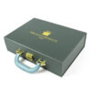 Dark Green Gift Suitcase Box with Handle and Molded Insert