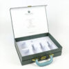 Dark Green Gift Suitcase Box with Handle and Molded Insert