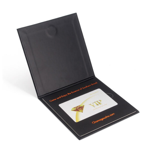 Foil Printed Rigid Restaurant Gift Card Presentation Folder