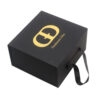 Foil Stamped Rigid Cap Gift Box with Ribbon Carry Handle