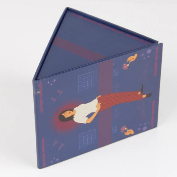 Triangular Rigid Textile Gift Box with Full-Color Print