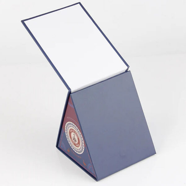 Triangular Rigid Textile Gift Box with Full-Color Print